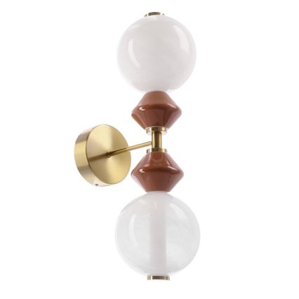 Lampă de perete LED FLORES 2xLED/5W/230V auriu/maro