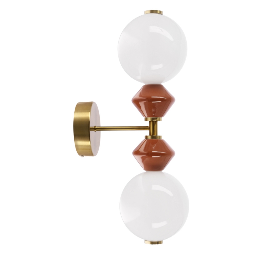 Lampă de perete LED FLORES 2xLED/5W/230V auriu/maro