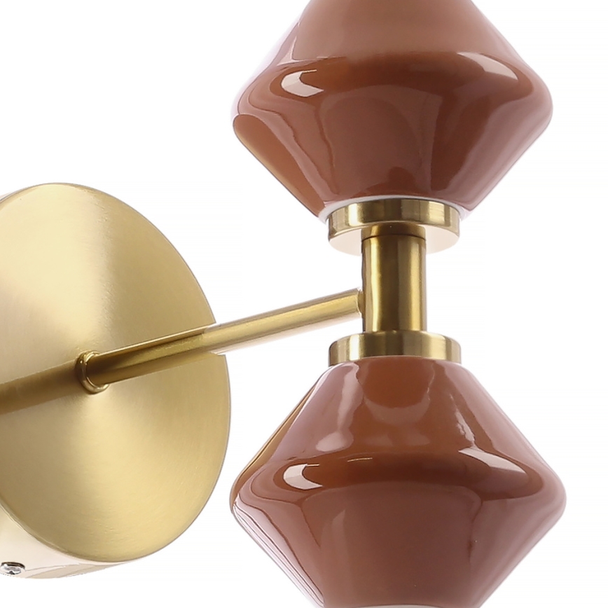 Lampă de perete LED FLORES 2xLED/5W/230V auriu/maro