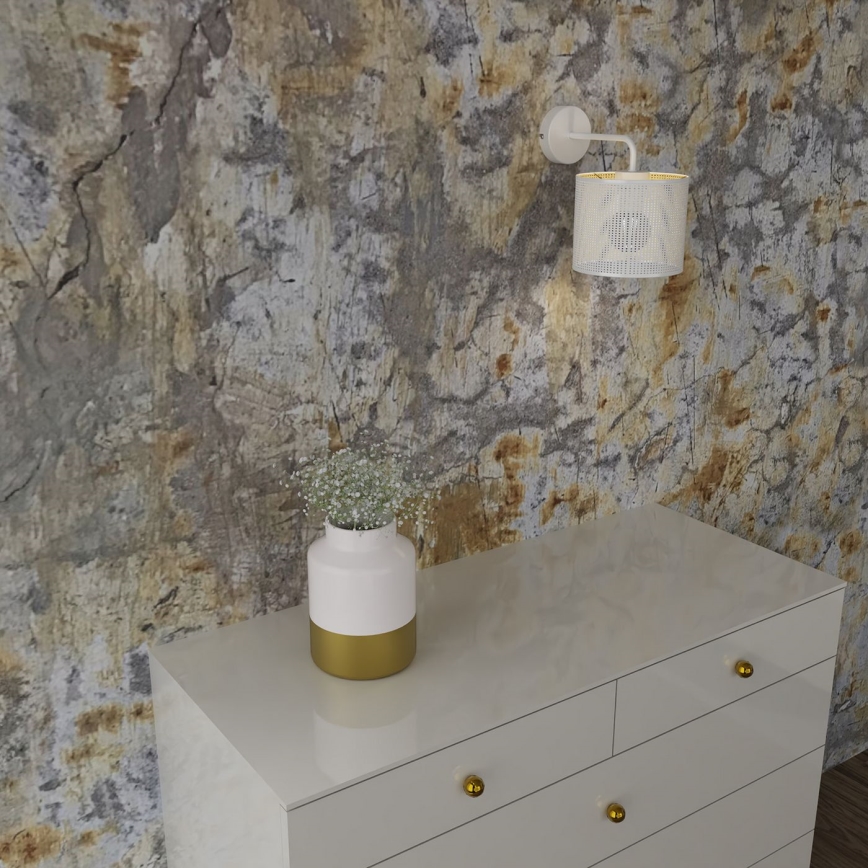 Lampă de perete LOFT SHADE 1xE27/60W/230V albă/aurie