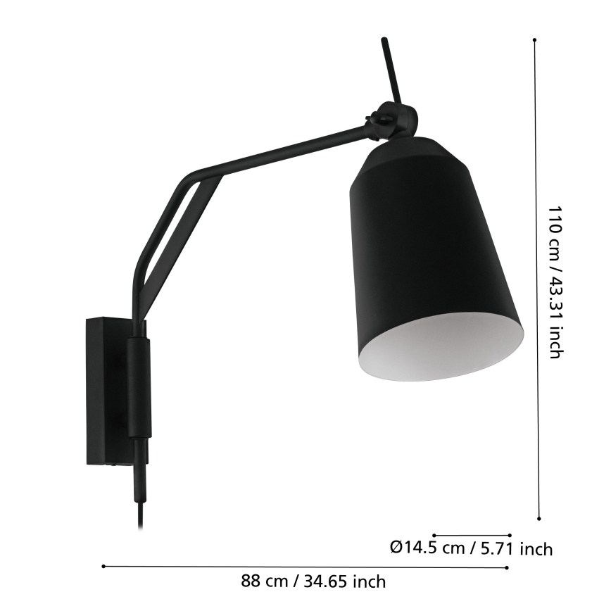 Lampă de perete 1xE27/40W/230V Eglo