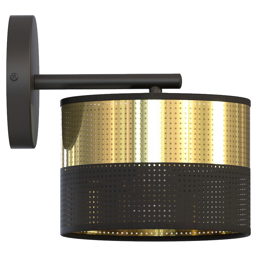 Lampă de perete LUX 1xE27/15W/230V, negru/auriu