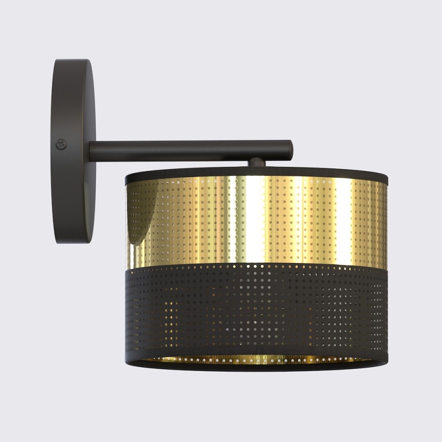 Lampă de perete LUX 1xE27/15W/230V, negru/auriu