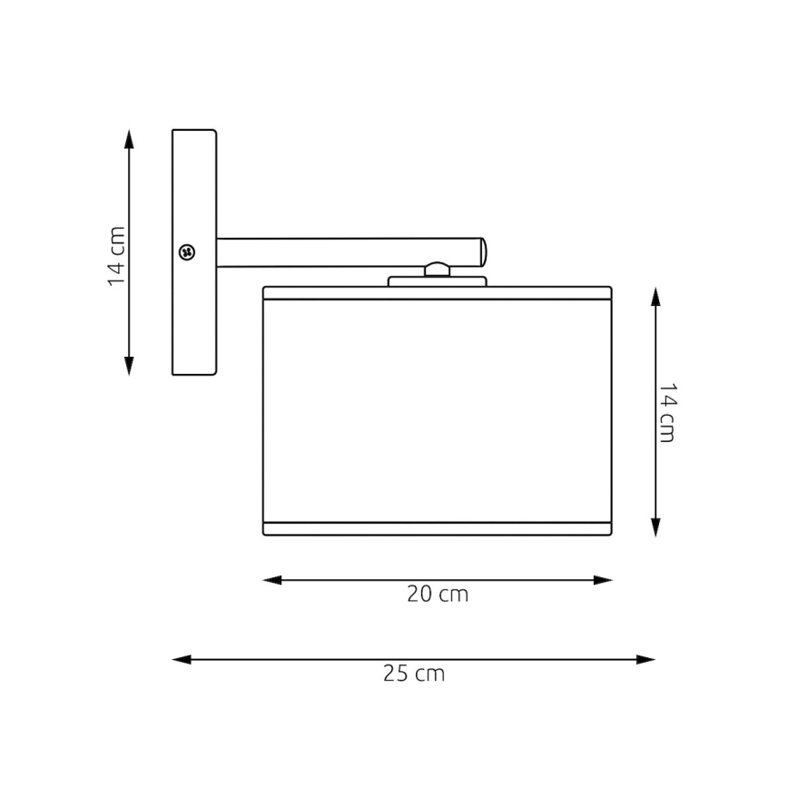 Lampă de perete LUX 1xE27/15W/230V, negru/auriu