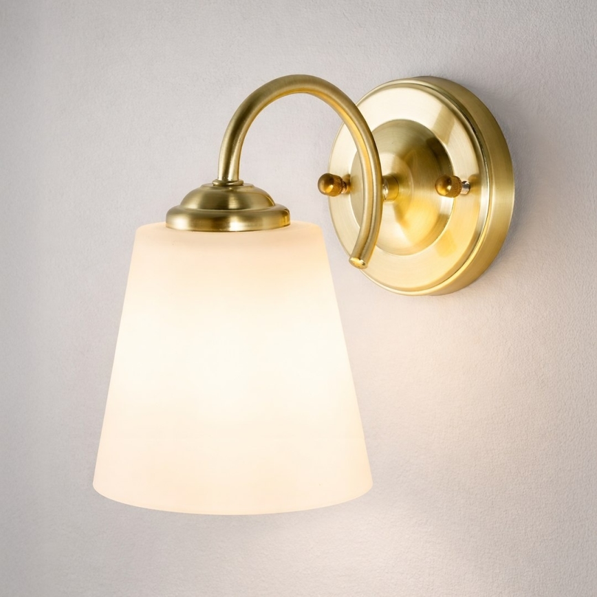 Lampă de perete PAFOS 1xE27/15W/230V, aurie