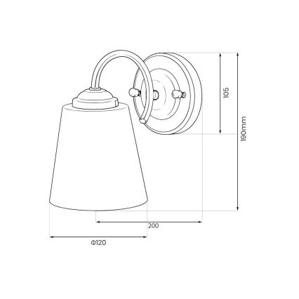Lampă de perete PAFOS 1xE27/15W/230V, aurie