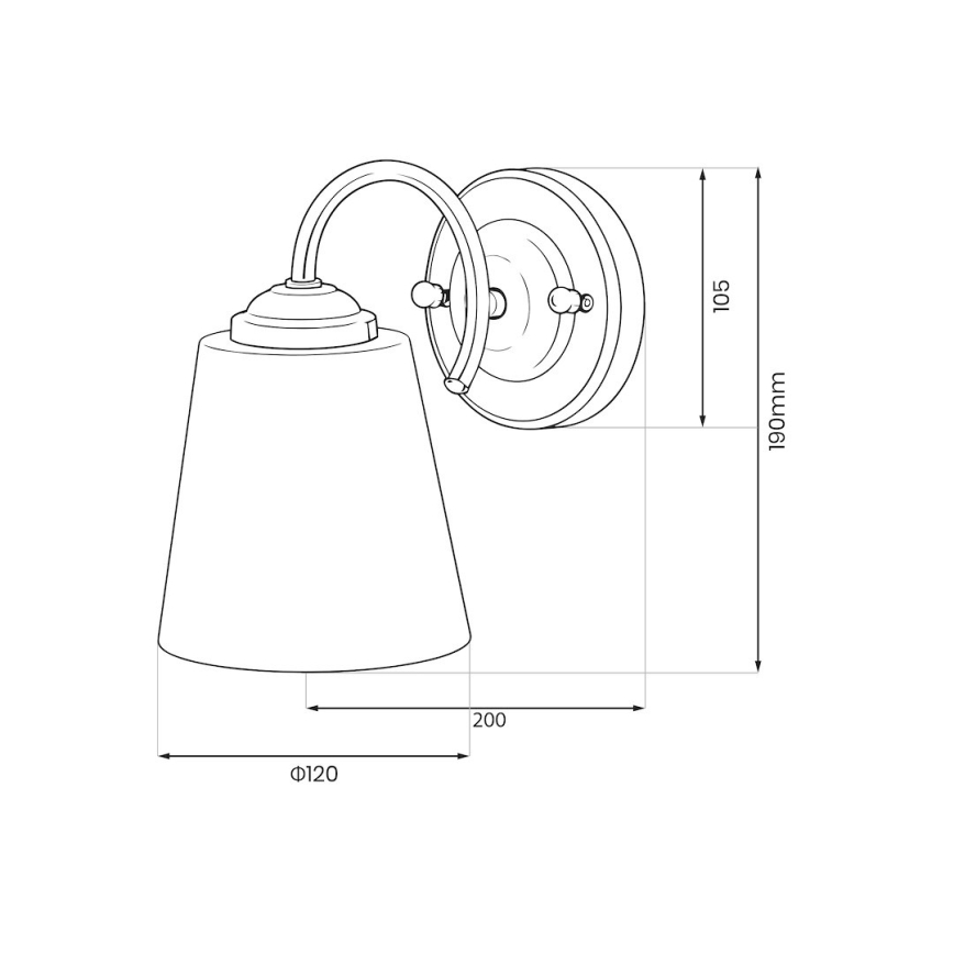 Lampă de perete PAFOS 1xE27/15W/230V, aurie