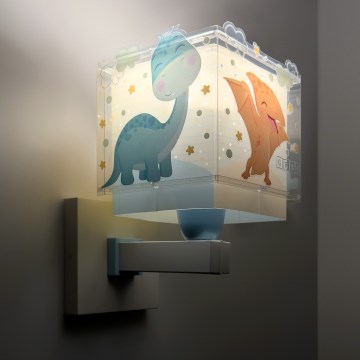 Lampă de perete pentru copii Dalber 63459 - BABY DINOS, 1x E27/15W/230V, multicoloră