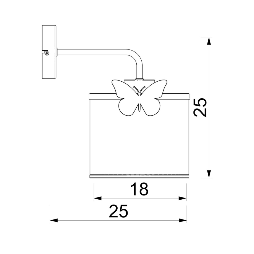 Lampă de perete pentru copii SWEET 1xE27/15W/230V alb/fluture