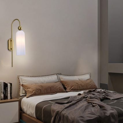 Lampă de perete PIEGA 1xE14/40W/230V alamă/albă