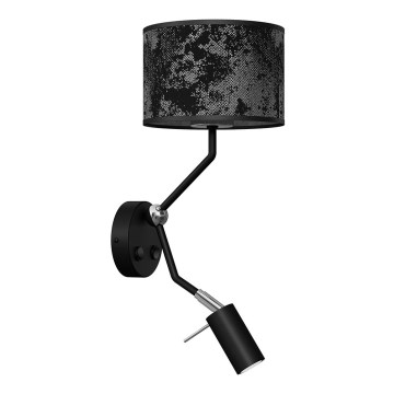 Lampă de perete SATINO 1xE27/40W/230V + 1xGU10/MR11/7W negru/gri