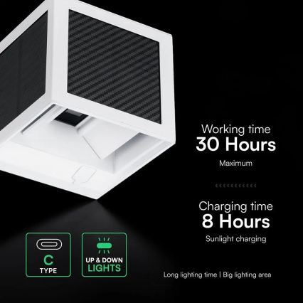 Lampă solară de perete cu senzor LED/9W/3,7V 3000/4000/6000K IP65 2600 mAh albă