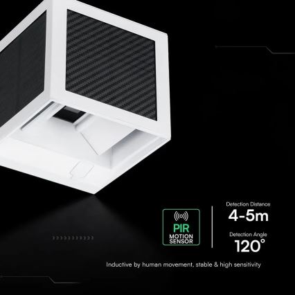 Lampă solară de perete cu senzor LED/9W/3,7V 3000/4000/6000K IP65 2600 mAh albă