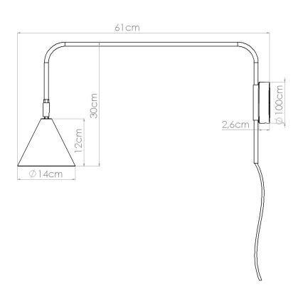 Lampă de perete NOX 1xE14/10W/230V portocaliu