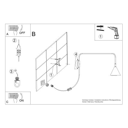 Lampă de perete NOX 1xE14/10W/230V portocaliu
