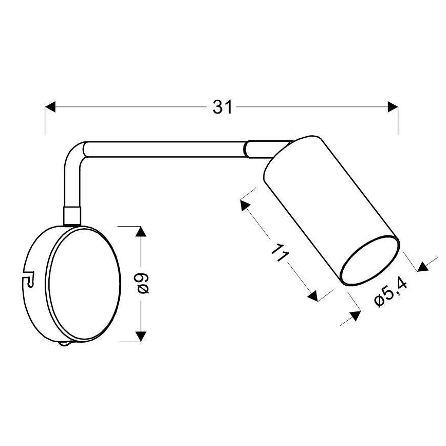 Lampă de perete TINA 1xGU10/15W/230V neagră
