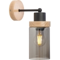 Lampă de perete WOODNEST 1xE27/15W/230V lemn de pin/negru fumuriu