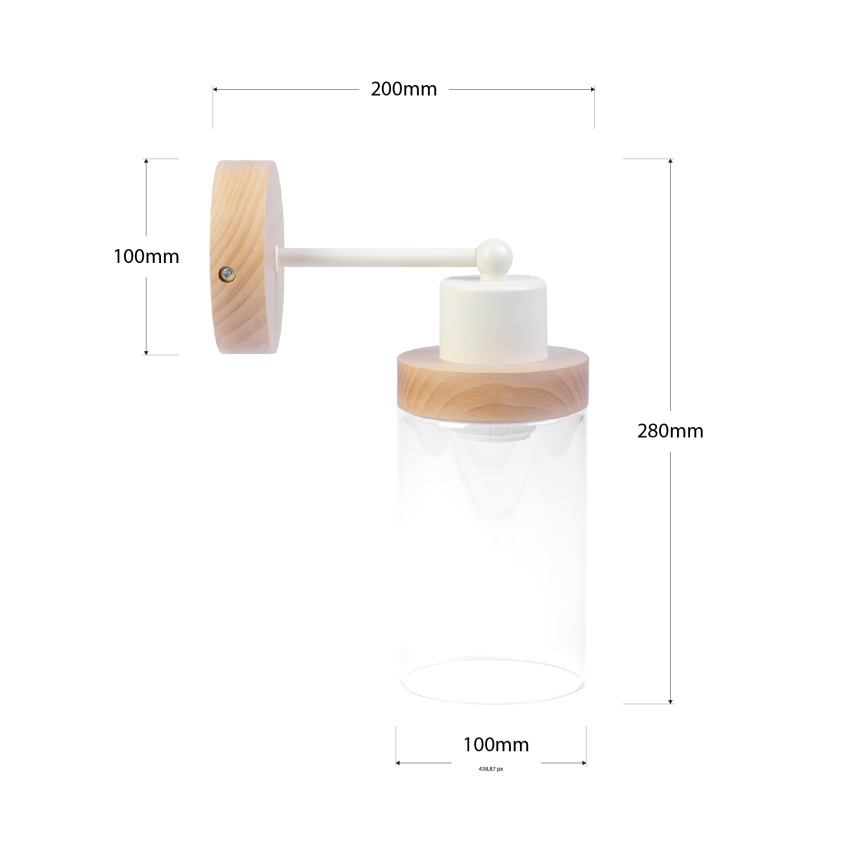 Lampă de perete WOODNEST 1xE27/15W/230V pin/crem