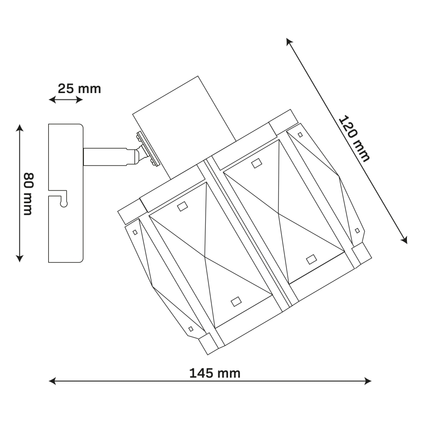 Lampă de perete ZAHARA 1xE27/10W/230V neagră