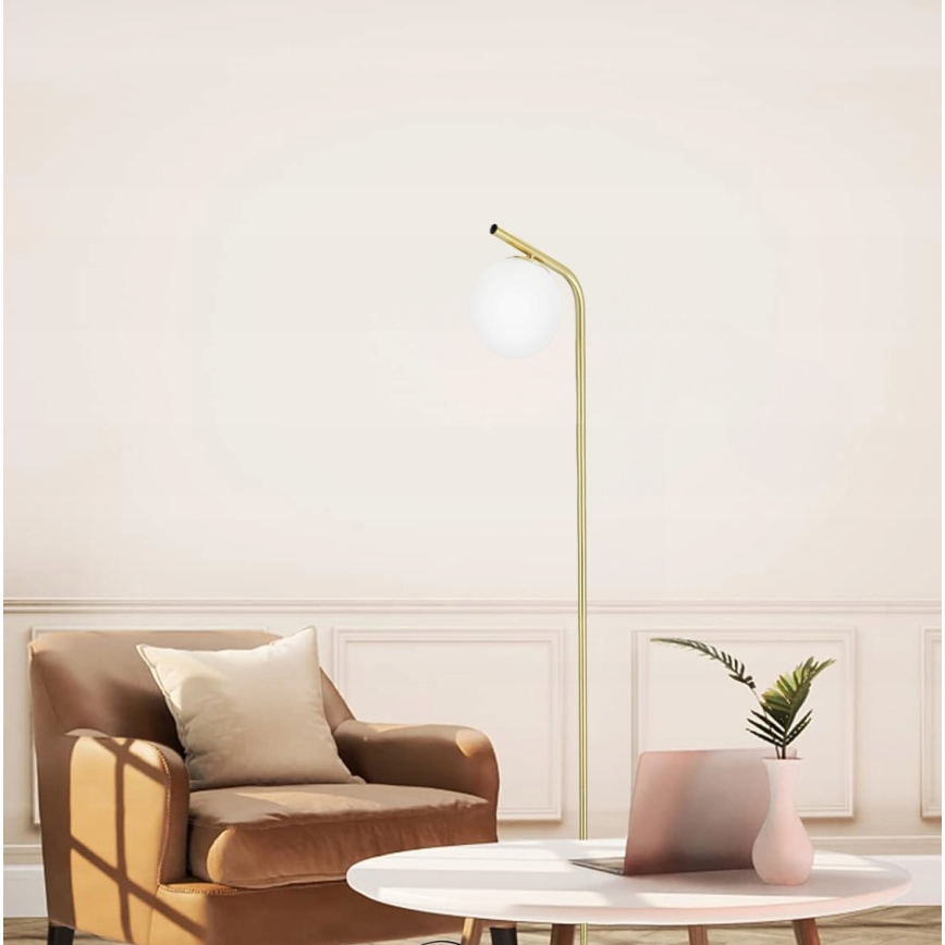 Lampă de podea 1xE27/40W/230V auriu/alb