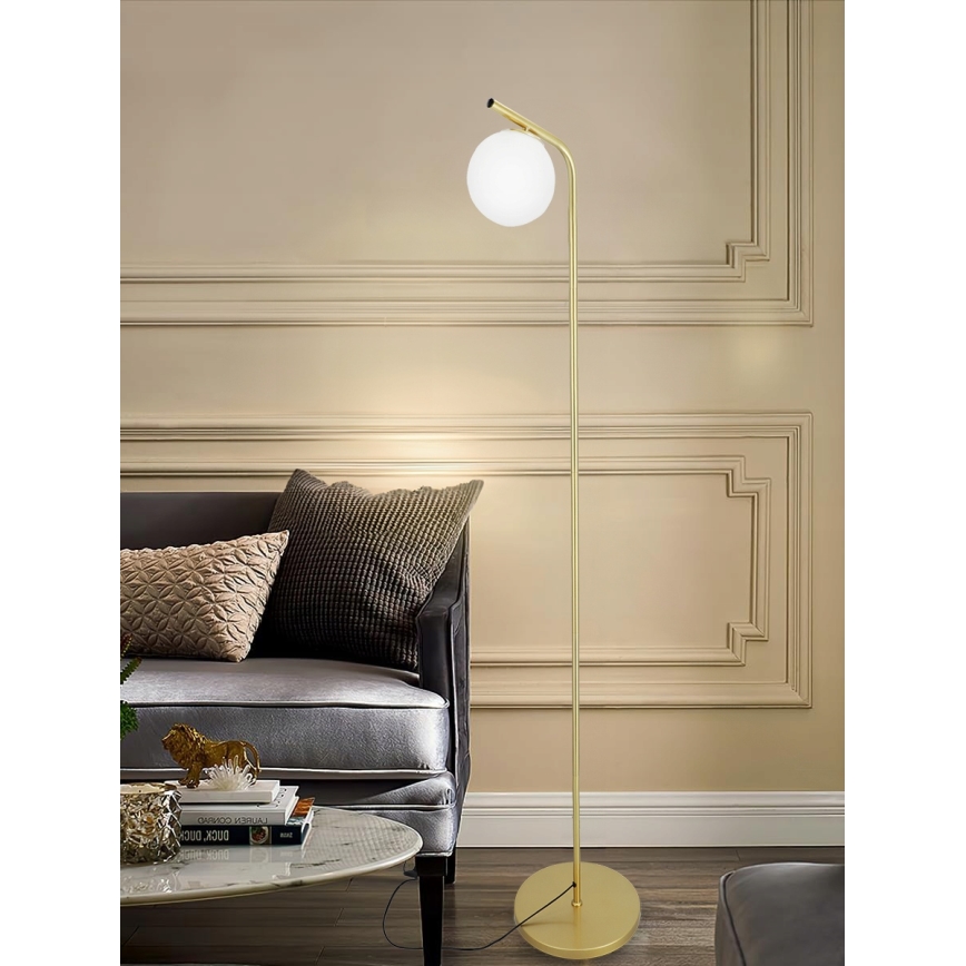 Lampă de podea 1xG9/40W/230V auriu/alb