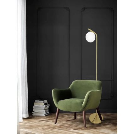 Lampă de podea 1xG9/40W/230V auriu/alb