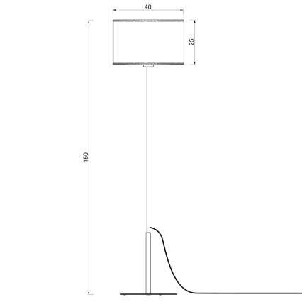 Lampă de podea ARDEN, soclu 1xE27, 15 W, 230 V, bej