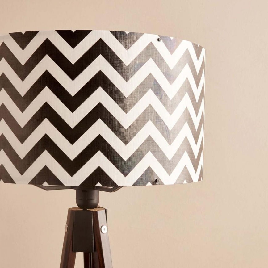 Lampă de podea AYD, 1xE27/40W/230V, maro/negru/alb