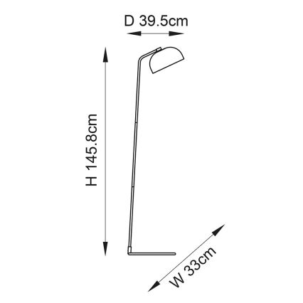 Lampă de podea BRAIR Endon 106337, 1xE27/10W/230V, neagră