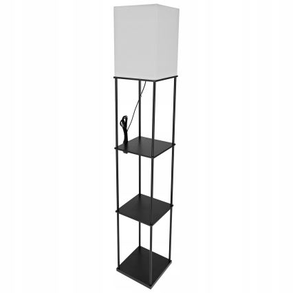Lampă de podea cu polițe 1xE27/40W/230V 160 cm neagră/albă