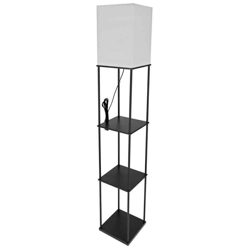 Lampă de podea cu polițe 1xE27/40W/230V 160 cm neagră/albă