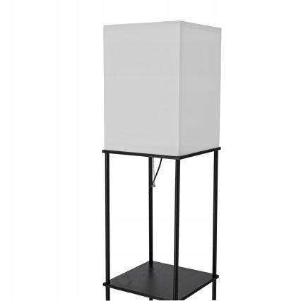 Lampă de podea cu polițe 1xE27/40W/230V 160 cm neagră/albă