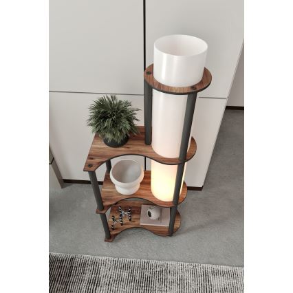 Lampă de podea cu polițe NOTO 1xE27/40W/230V maro/negru