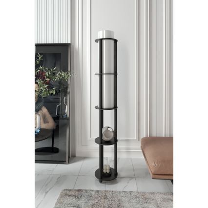 Lampă de podea cu polițe NOTO, 1xE27/40W/230V, neagră