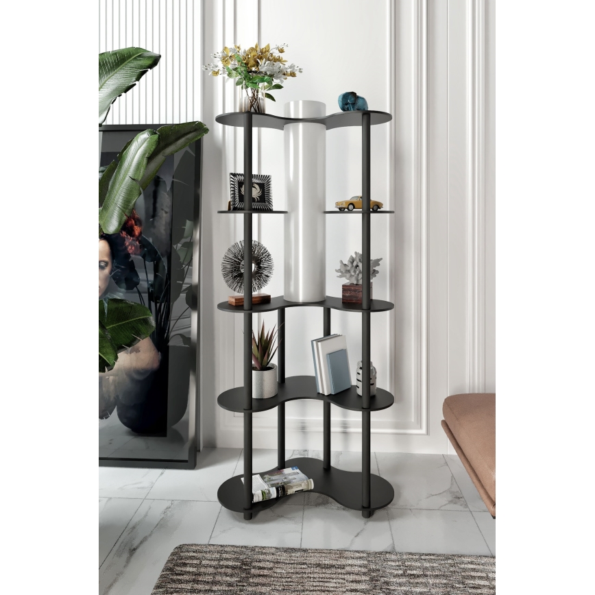 Lampă de podea cu polițe NOTO, 1xE27/40W/230V, neagră