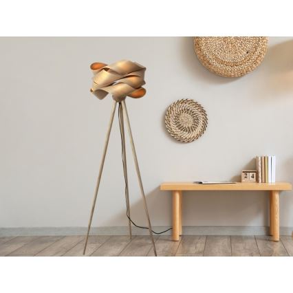 Lampă de podea din lemn, 1xE27/60W/230V, lemn masiv/furnir/frasin