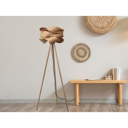 Lampă de podea din lemn, 1xE27/60W/230V, lemn masiv/furnir/frasin