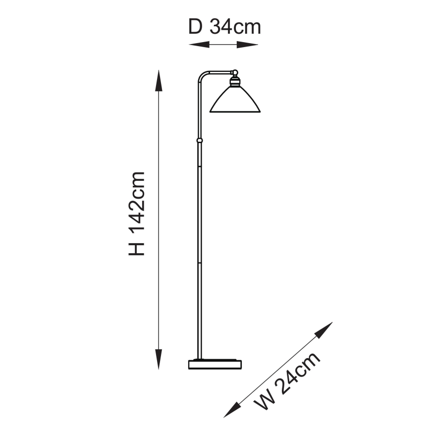 Lampă de podea Endon 107609 - 1xE27/10W/230V, finisaj din alamă