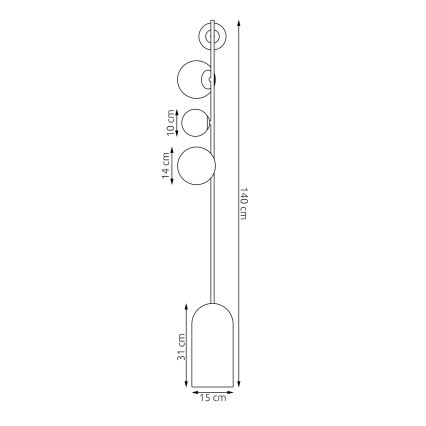 Lampă de podea ETNO, 4x G9, 8W, 230V, neagră