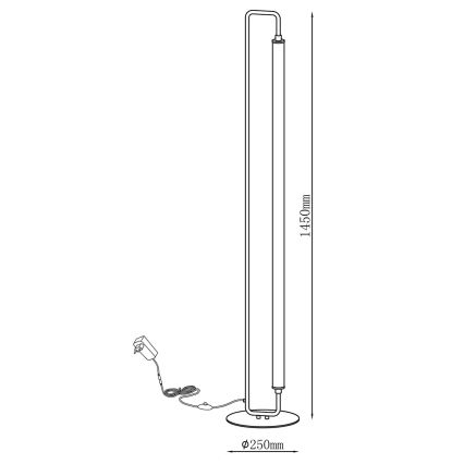 Lampă de podea FELICJA LED, 24 W, 230 V, 4000 K, negru