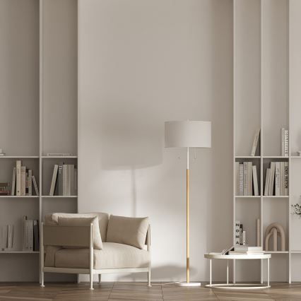 Lampă de podea FOGO, 2x E27/15W/230V, alb/bej