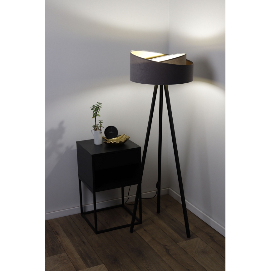 Lampă de podea GALAXY 1xE27/60W/230V gri/crem/wenge