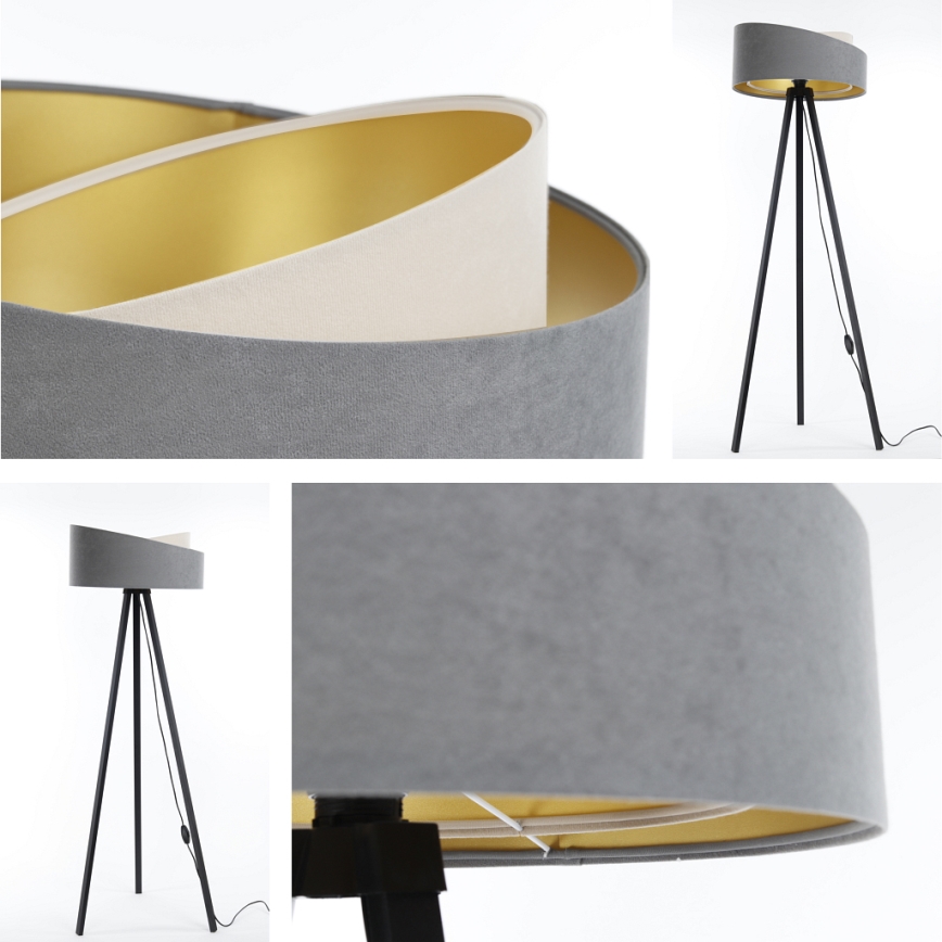 Lampă de podea GALAXY 1xE27/60W/230V gri/crem/wenge