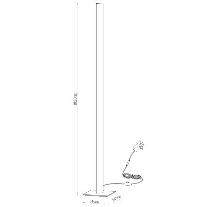 Lampă de podea LED BERNADETTA, 28 W, 230 V, 4000 K, neagră