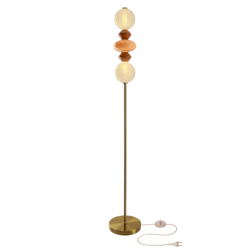 Lampă de podea LED FLORES LED/15W/230V auriu/portocaliu/maro