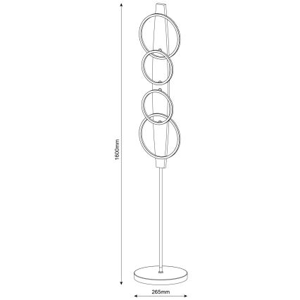 Lampă de podea LED MELISA, 25 W, 230 V, finisaj pin
