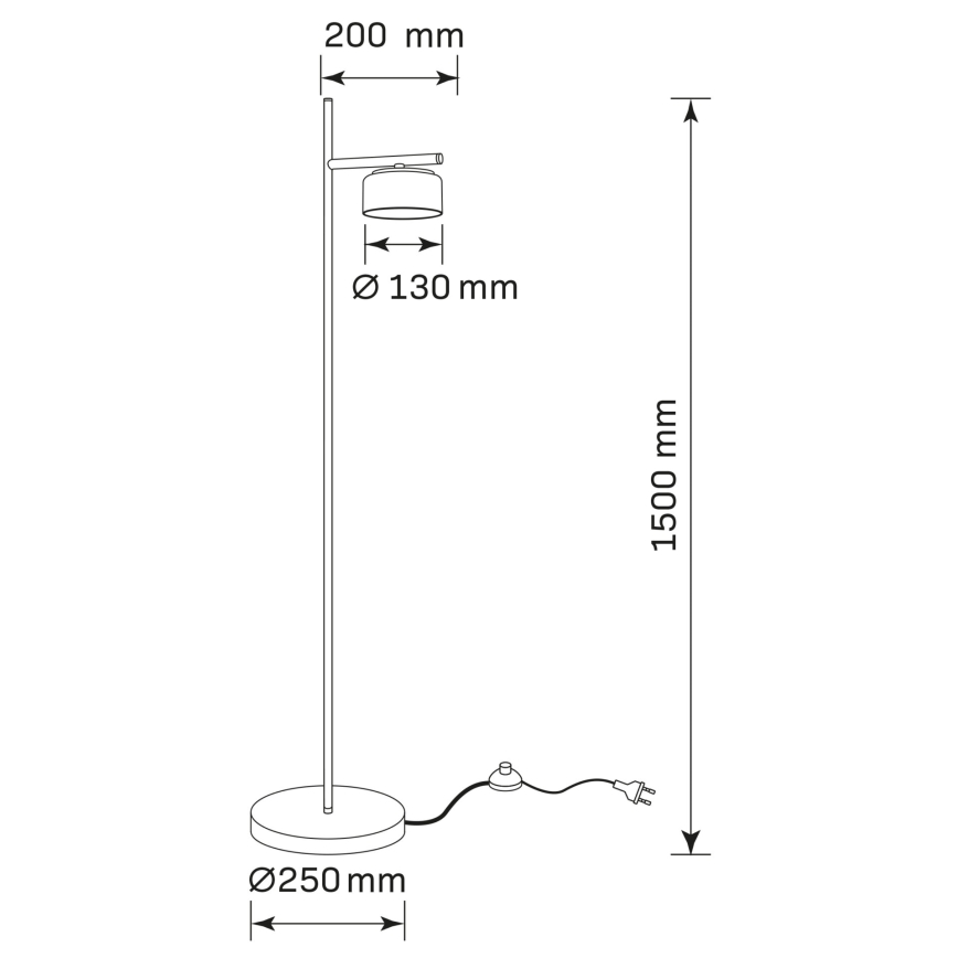 Lampă de podea LED OFELIA 1xGX53/6W/230V negru/fumuriu