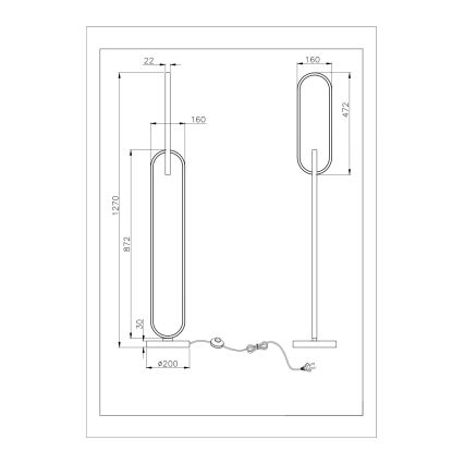 Zuma Line - Lampă LED de podea 2xLED/36W/230V negru/auriu