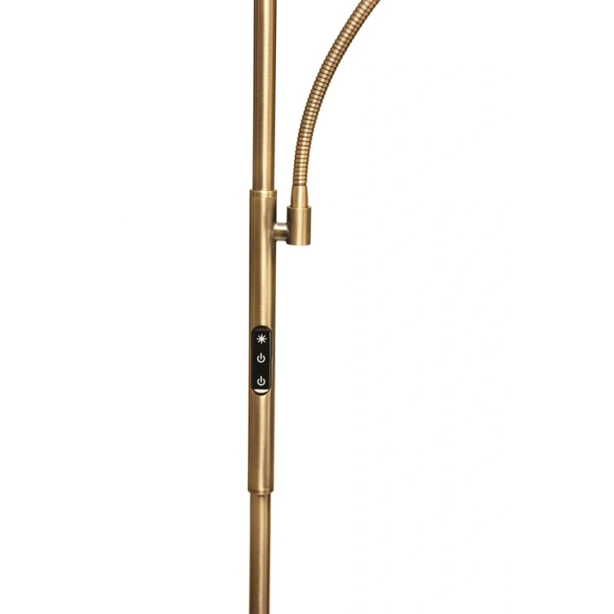 Lampă de podea LED NORA, dimabilă, LED/25W/230V 2200/3000/4000K + LED/5W 3000K, aurie, cu telecomandă