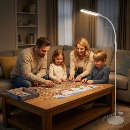 Lampă de podea LED reglabilă TEILO LED/10W/230V 3000/4000/6500K albă + telecomandă